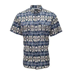 Hooey Men's 3XL Short Sleeve Lost Mine Aztec Pattern Snap Shirt Folkstone Grey/W
